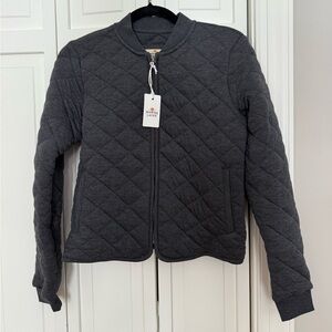 Marine Layer Women's Quilted Bomber Jacket - Dark Gray